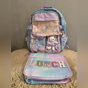 Charming Pastel Kids Backpack and Lunch Bag Set